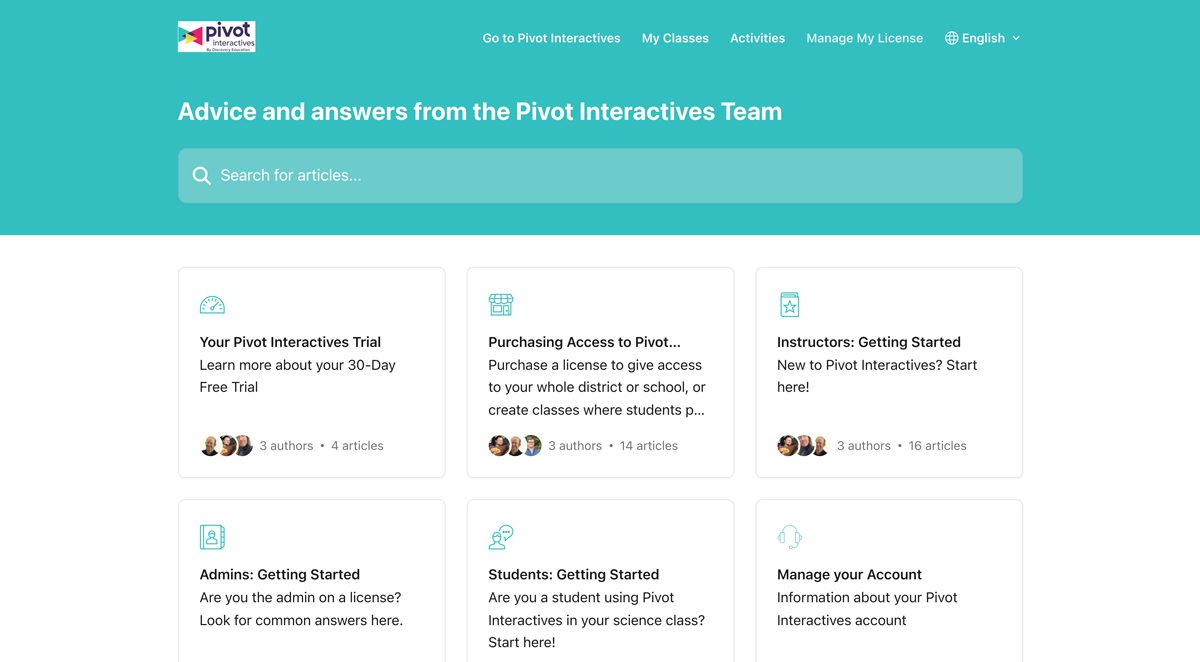 pivot help center